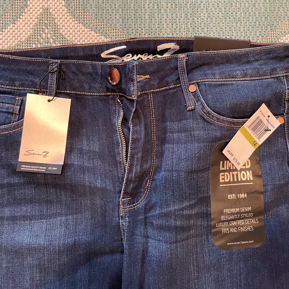 Seven MidRise Skinny Ankle Jeans w/ Zippers Sz 14